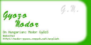 gyozo modor business card