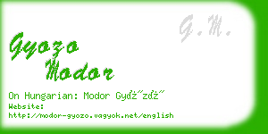 gyozo modor business card